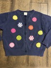 Gymboree 09’ Candy Embroidered Sweater Knit Navy Blue Cardigan Size 5