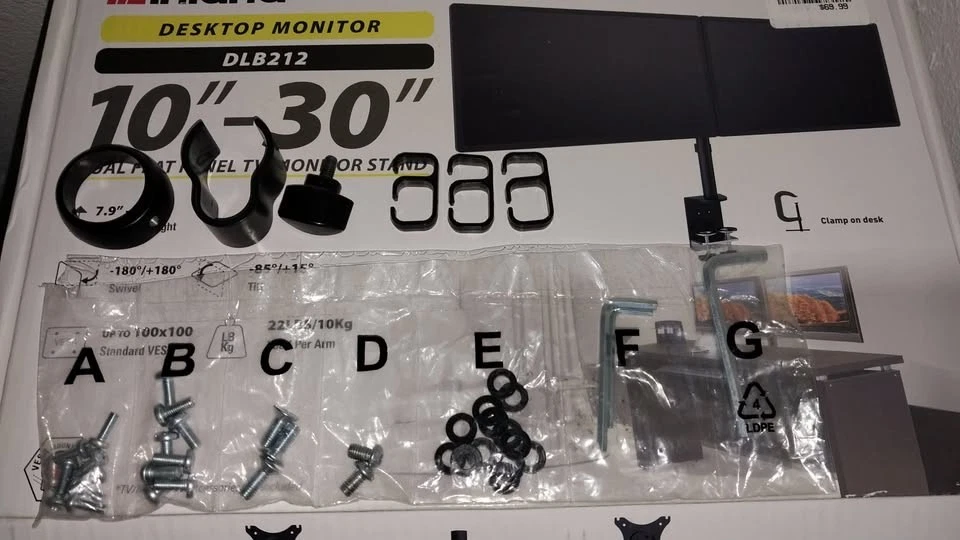 Inland Dual-Monitor Desk Mount, up to 30" - Image 4 of 4