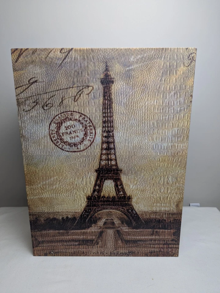 X-Large Faux Book Box Hidden Storage Eiffel Tower Paris Landmarks 14x10.5 in. - Image 3 of 4