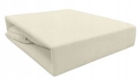 Jersey-Baumwoll-Spannbettlaken 160X200 Cm, Cremefarben