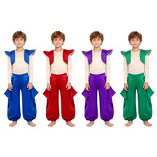 Kids Boys Outfit Elastic Waistband Costume Carnival Set Arabian Festival Royal