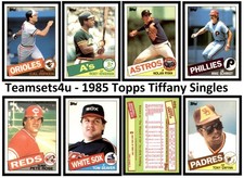 1985 Topps Tiffany Set Break 200-399 * Pick Your Card * Front and Back Scans **