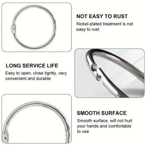 Extra Large 80mm Split Ring Jailors Silver Hinged Ring Key Rings Holder Uk - Picture 2 of 2