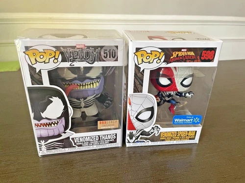 Funko Pop Thanos 510 Venomized Exclusivo Brilla en la Oscuridad + 598 Spider-Man