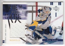 2001-02 UD MASK MIKE DUNHAM JERSEY GAME USED View From the Cage Upper Predators