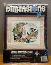 Dimensions Counted Cross Stitch VTG The Earth Is Our Home Kit 3700 1991 Sealed