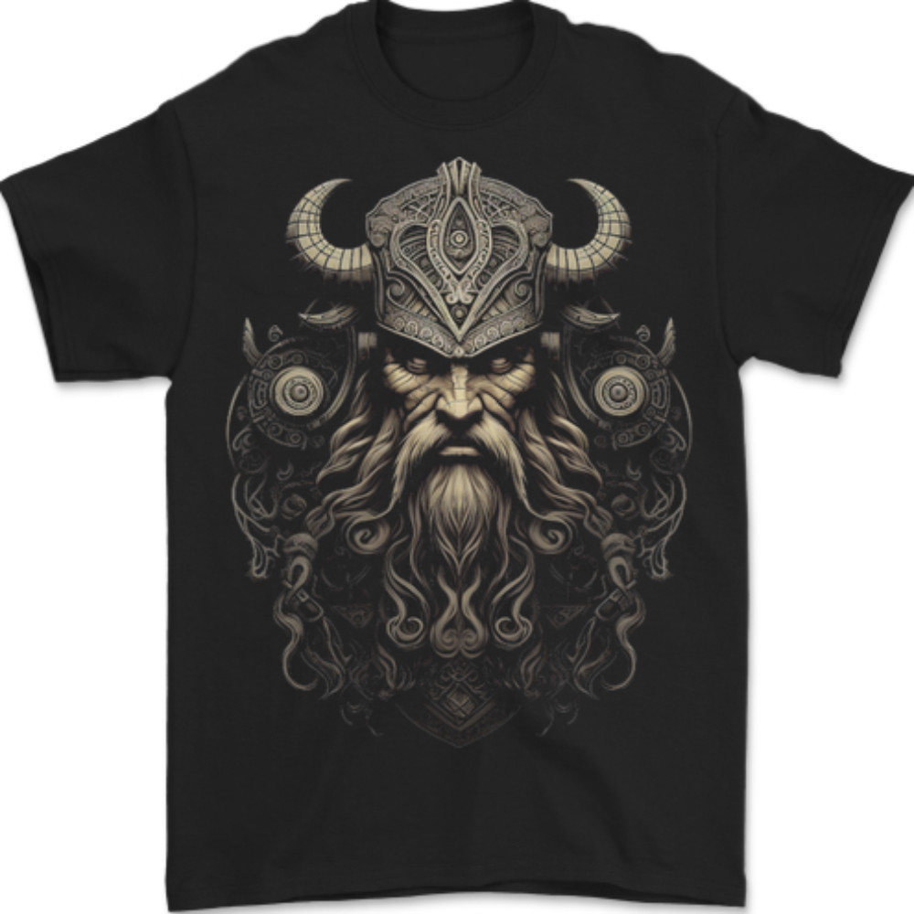Un Guerrera Vikingo Jefe Hombre Camiseta 100% Algodón