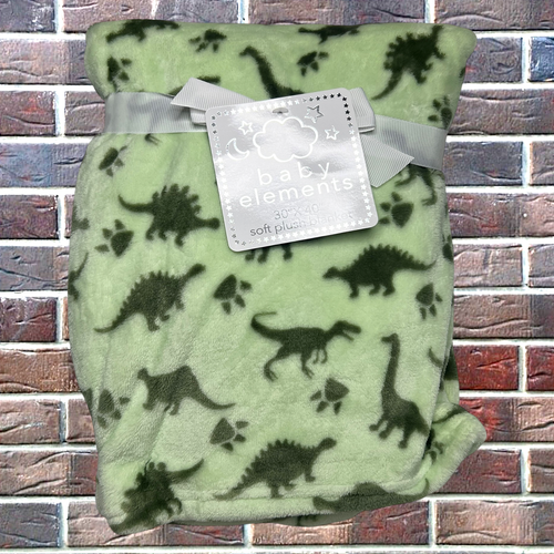 NEW Dinosaurs Dinosaur Tyrannosaurus Plush Baby Blanket Toddler Green Elements - Picture 7 of 7