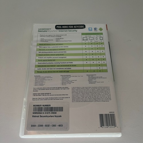 Webroot Secure Anywhere Internet Security - For PC, Mac and Mobile - 3 Devices - Picture 4 of 4