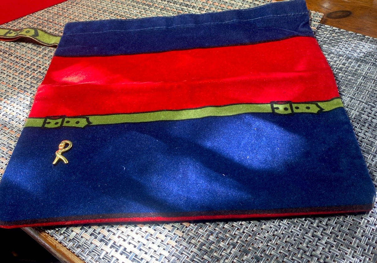 Roberta di Camerino Velvet Multicolor Pouch Bag Purse Used Italy 