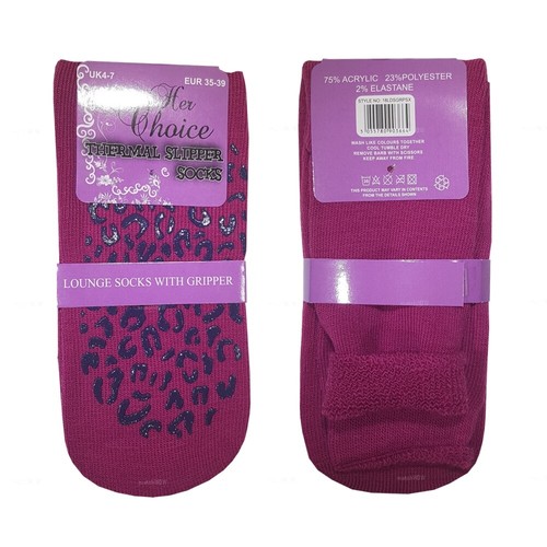 Lounge Gripper Socks Mens Womens Size 47 611 Thick/Thin Grips Slipper