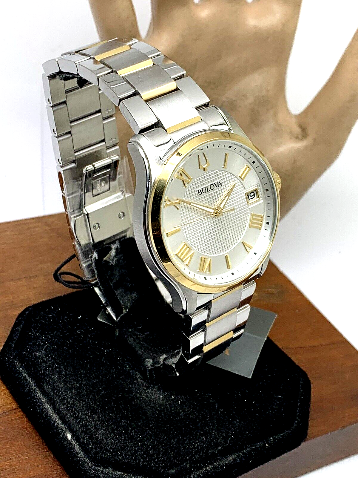 Bulova Men's Watch 98B391 Silver Roman Dial Quartz Two Tone Stainless