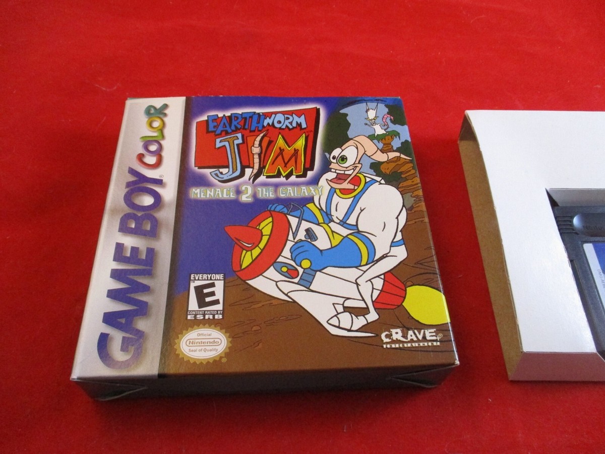 Earthworm Jim Menace 2 the Galaxy Nintendo Game Boy Color COMPLETE