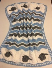 Elephant parade baby blanket, Ripple elephant baby blanket, Free Shipping