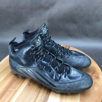 Adidas Crazy Quick 2.0 Mid Triple Black Football Cleats Lace Up Mens Size 13.5