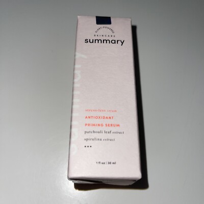 Summary Plant-Powered Skincare Antioxident Priming Serum 1 fl.oz. NIB
