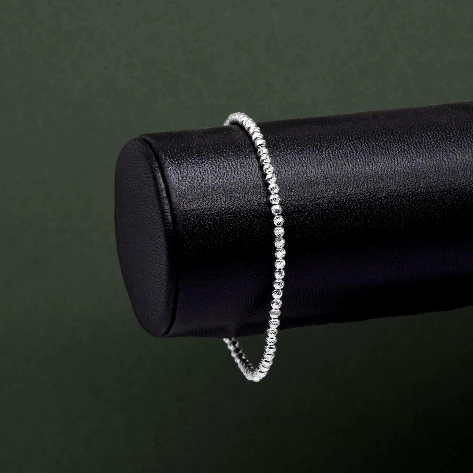 Genuine 925 Sterling Silver Elastic Knurled 3mm Bead Stretch Bracelet 7.5" eBay