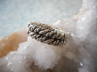 Sterling Silver Mark Washerman Samara Mexico Double Wrapped Band Ring  RE25