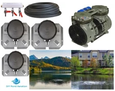NEW Subsurface Rocking Piston Aeration Kit 4.9cfm 300' Tube 3-EPDM Diffuser 115v