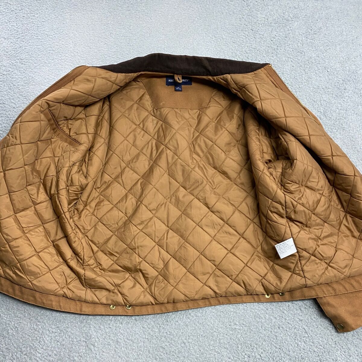 VTG Port Authority Jacket Mens XL Brown Quilted Lined Canvas VTG Port Authority Jacket Mens XL Brown Quilted Lined Canvas