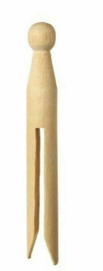 TRADITIONAL HIGH QUALITY NATURAL WOODEN DOLLY PEGS CLOTHES WASHING - Foto 5