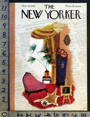 1938 PARTMENT RENT WANT AD NEWSPAPER LEONARD WEISGARD ART NEW YORKER CVR FC1911