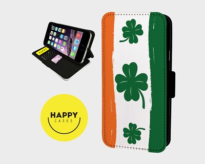 IRISH CLOVER FLAG - Kunstleder Klapp Handy Hülle Cover - iPhone/Samsung