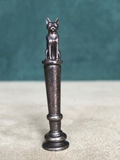 Miniature Egyptian Bastet Cat Goddess Pipe Tamper, Solid Fine Pewter