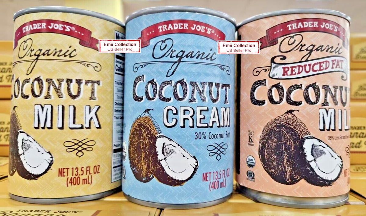 Trader Joe's Organic Coconut Milk & Cream 13.5fl oz 400ml (3 Cans
