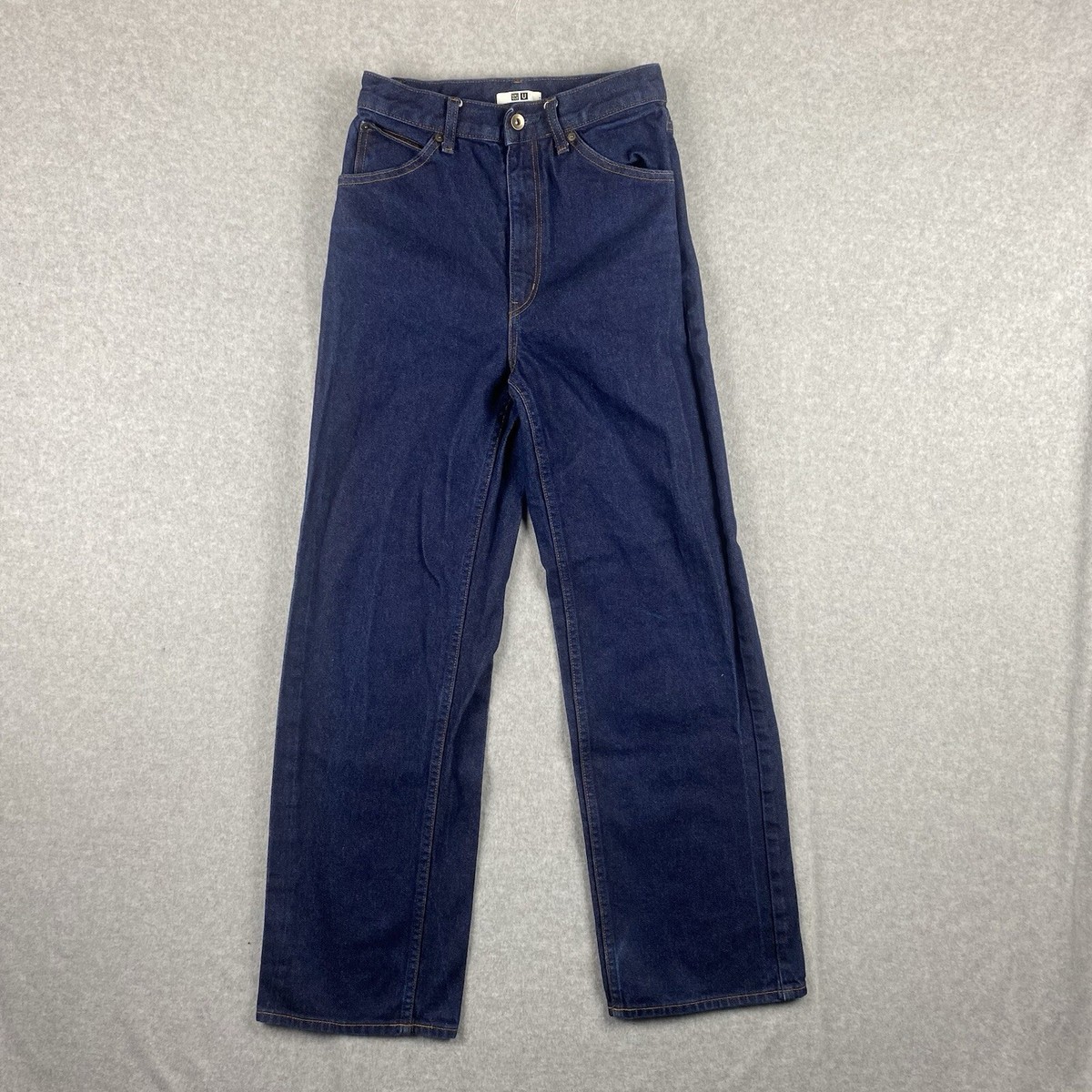 Uniqlo Jeans Womens Blue Baggy Relaxed Fit 100% Cotton Denim