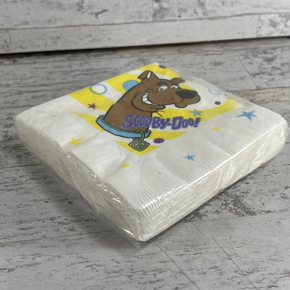 Servilletas de Cumpleaños Scooby-Doo Vintage Y2K Años 90 NUEVO NOS Nuevo Antiguo Stock Retro En Paquete Foto 4 de 4