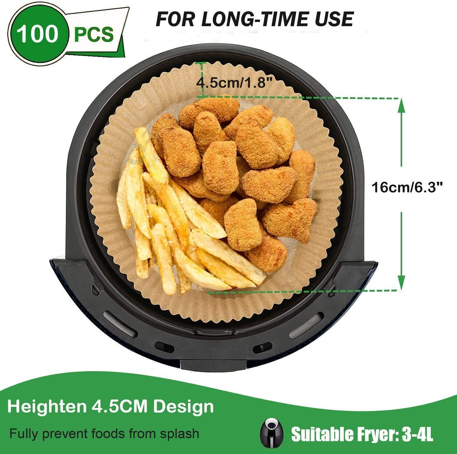 100PCS Pot for Air Fryer Baking Accessories Liners Baskets Ninja