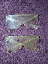 Set Of 2 Vintage Clear WILLSON Safety Glasses Aviator w Top Shields U.S.A Made