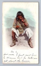 "A Moki Indian Cigarette Smoker" Antique Postcard Chicago Cover Detroit Pub 1903