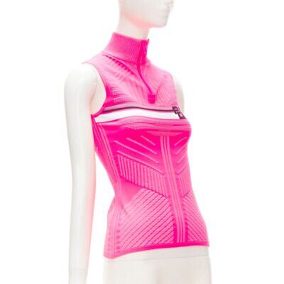 PRADA 2018 pink graphic Racing Sports Logo bodycon zip up PRADA 2018 pink graphic Racing Sports Logo bodycon zip up