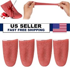 4PCS Realistic Fake Prank Tongue Elastic Halloween Trick Props Horrific Tongues