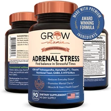 Grow Vitamin Super Adrenal Stress & Cortisol Support Formula 90 Capsules