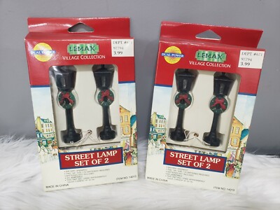 NEW! LEMAX VILLAGE COLLECTION STREET LAMP SET OF 2, 2 PACKAGES village vintage