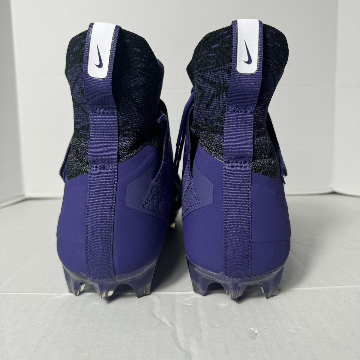 Nike Alpha Menace Elite 2 Flyknit Football Cleats Men\'s 15 Black Purple BV2077 Nike Alpha Menace Elite 2 Flyknit Football Cleats BV2077-011  main image 4