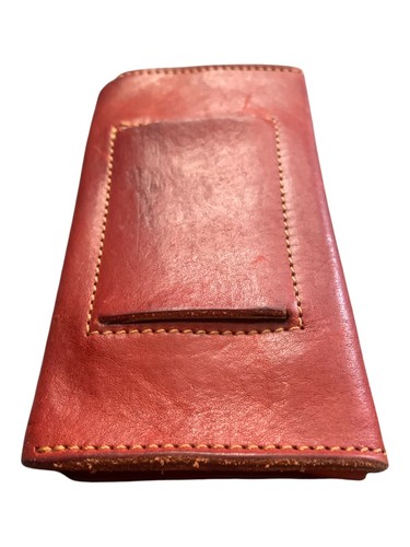 Vintage Leather Belt Wallet Handmade Tuscany Italy Brass Snaps Soft Leather - Picture 12 of 13