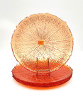 Williams Sonoma Citron Glass Charger Plates Citrus Orange 13" Set of 4 NEW