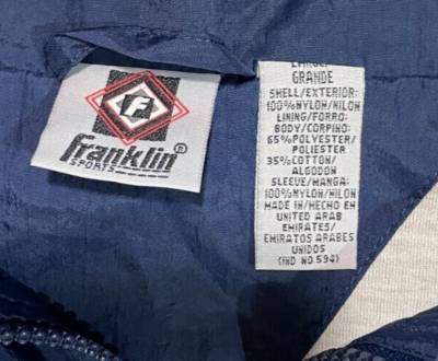 VTG Franklin Sports Jacket Men's Large Blue Stripe Windbreaker