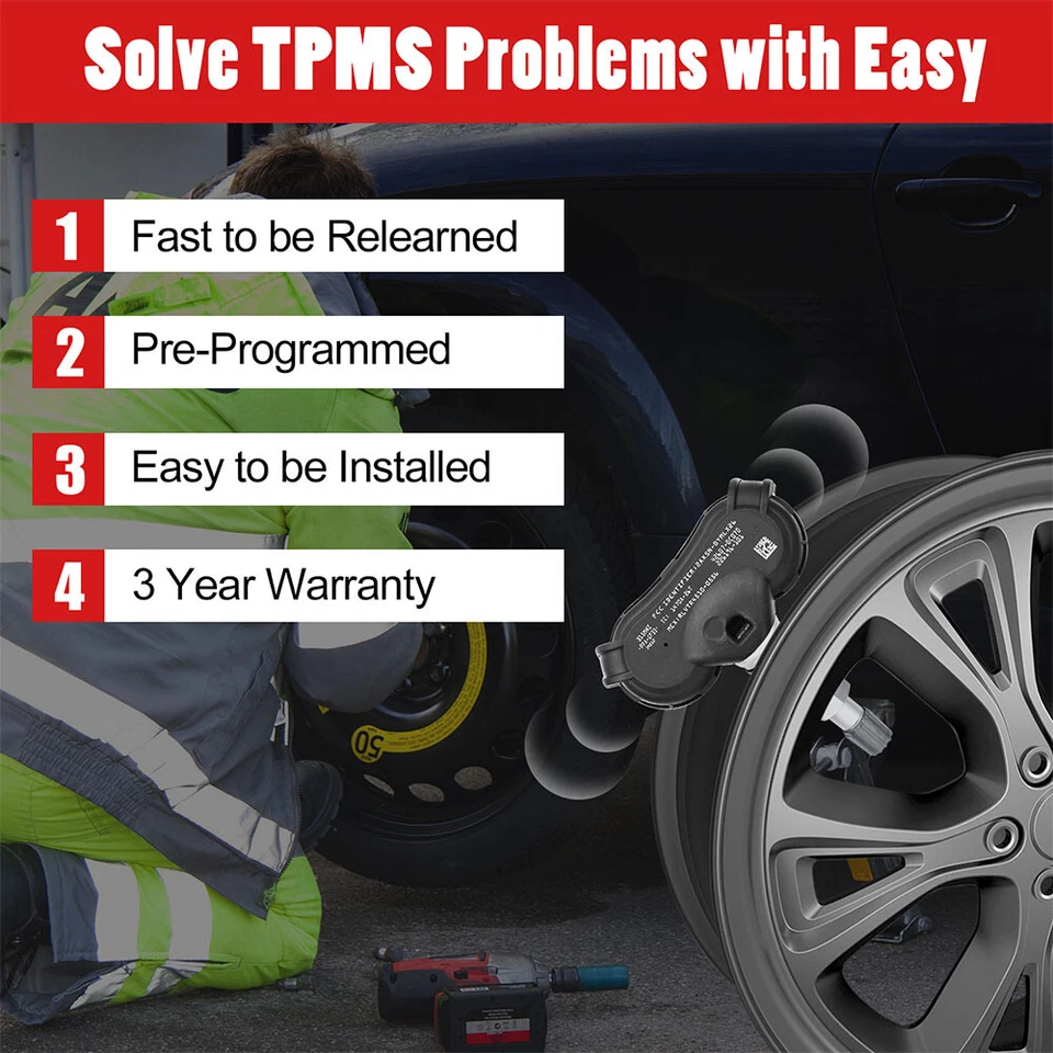 4PCS TPMS Tire Pressure Sensor For 2008-2013 Toyota Sequoia 42607-08010 - Image 4 of 4