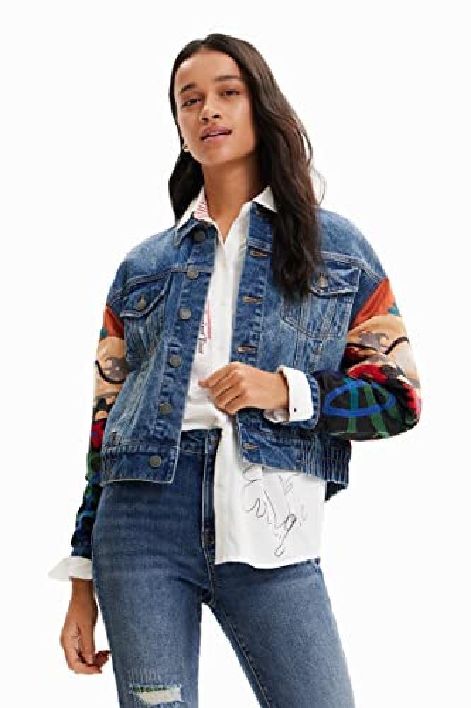 (TG. XXL) Desigual CHAQ_SEBAST 5161 Denim Medium Scuro, Blu, XXL Donna - NUOVO