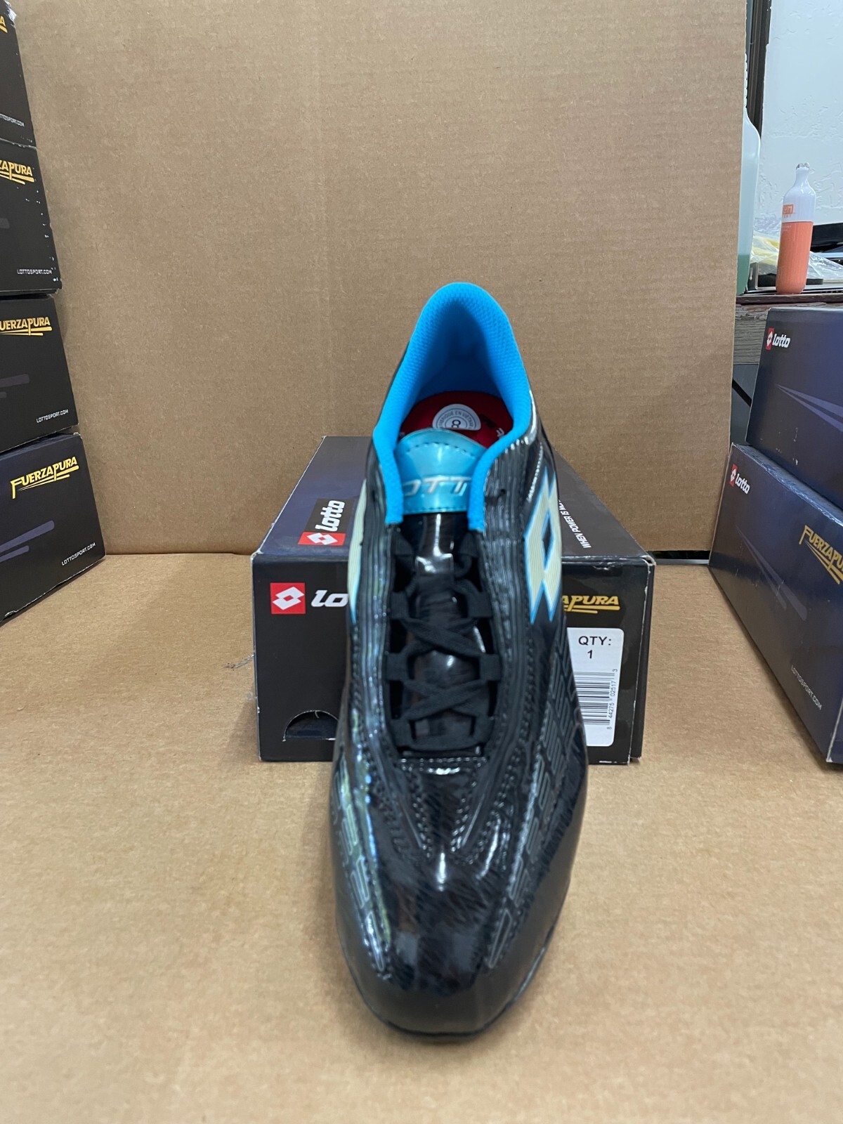 Lotto M6128 Fuerzapura L500 Tacchetti Calcio Nero Argento Nuovi in Scatola