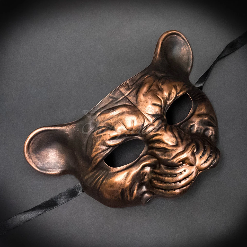 Leopard Animal Masquerade Mask, Men's Masquerade Mask, Copper Ball Mask - Image 2 of 4
