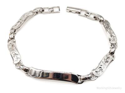 Vintage Designer LaMode Name ID Bar Sterlingsilber Armband