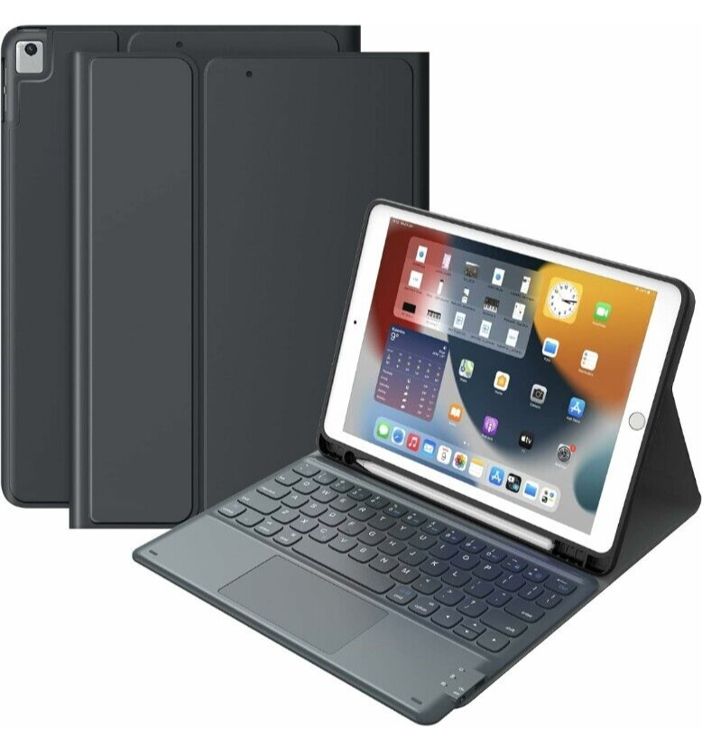 CHESONA Black iPad Case with Keyboard 10.2 Gen 9th 8th 7th iPad Air 3rd