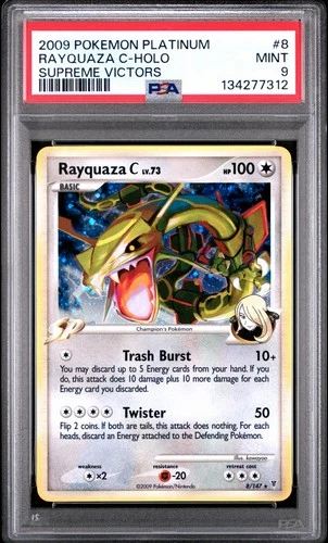 2009 Pokemon Platinum Supreme Victors Rayquaza C 8/147 Holo PSA 9 Mint