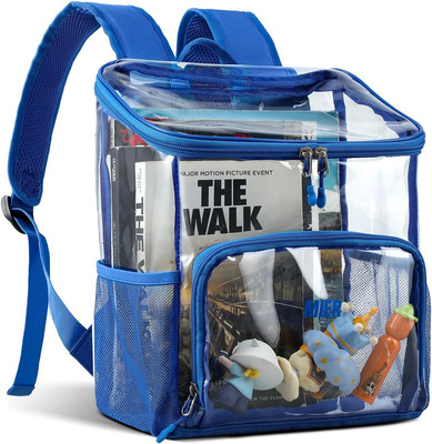 Clear Backpack for Stadium Events 12 Inch Small Transparent Bookbag Heavy Duty S